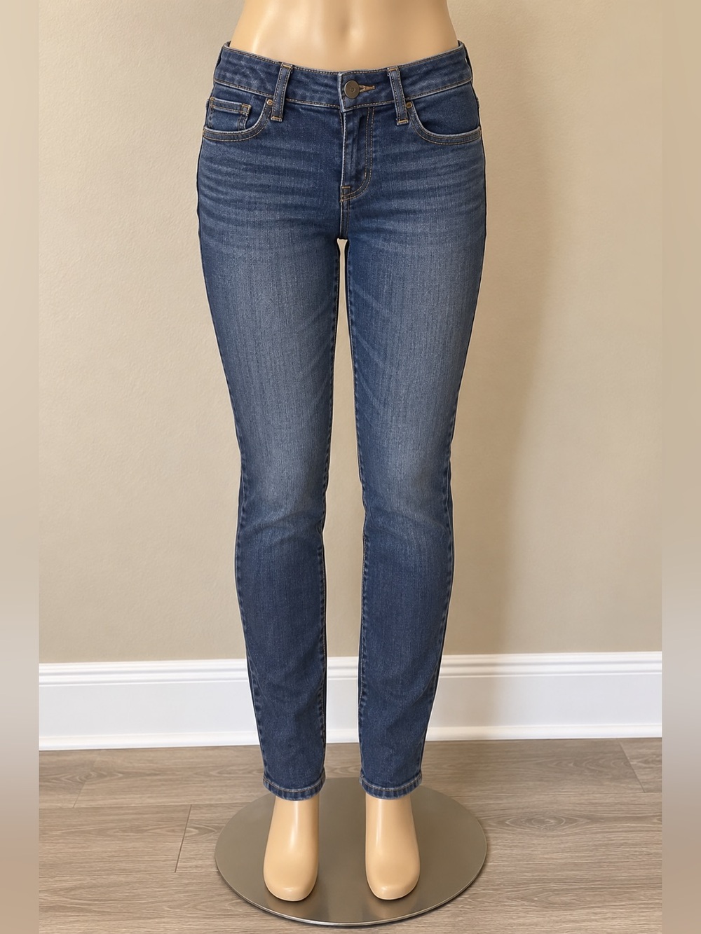 American Eagle 2010s Mid Rise Skinny Jeans Size 0 Dark Wash Stretch Denim